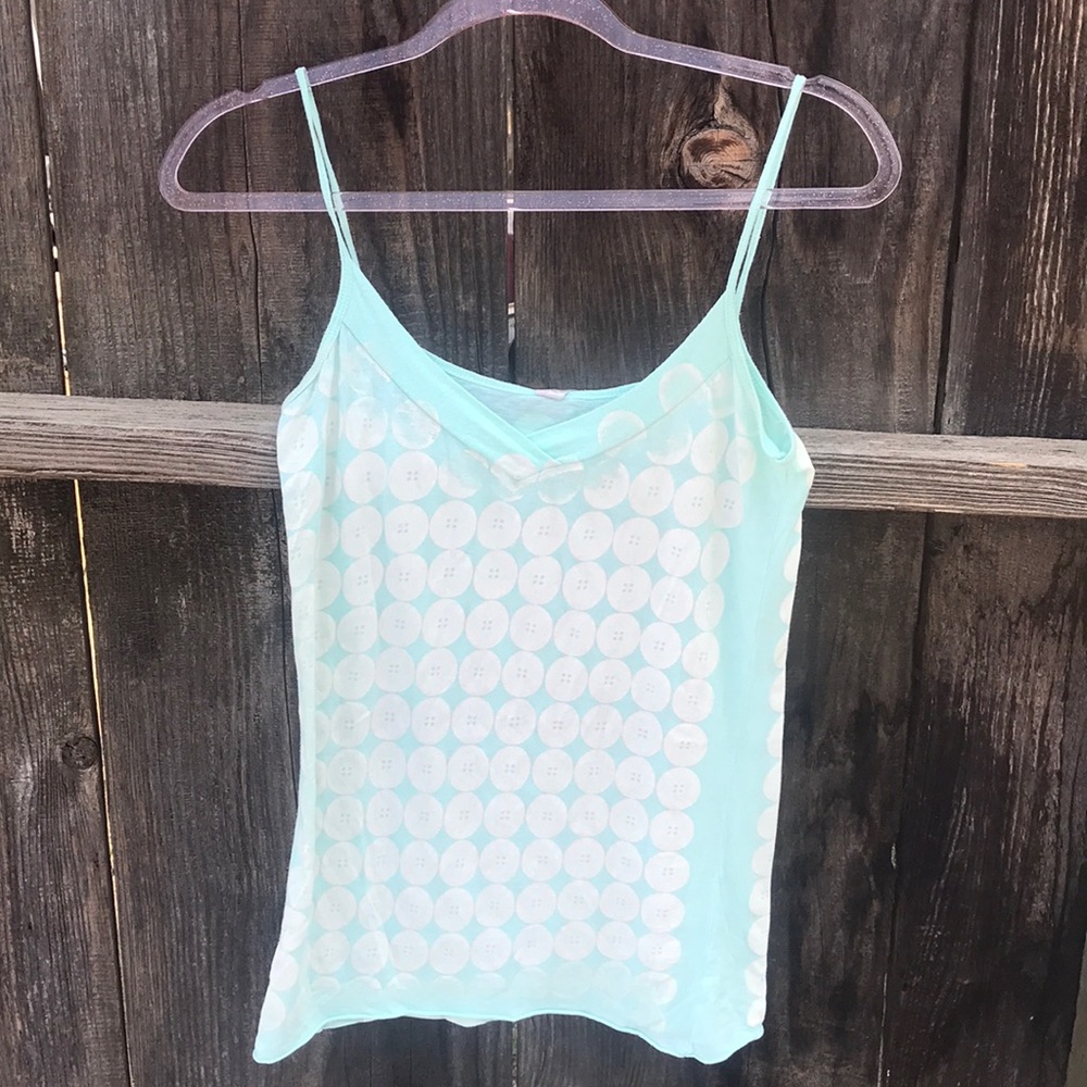 Sparkle & Fade Tank Top with Button Print szS